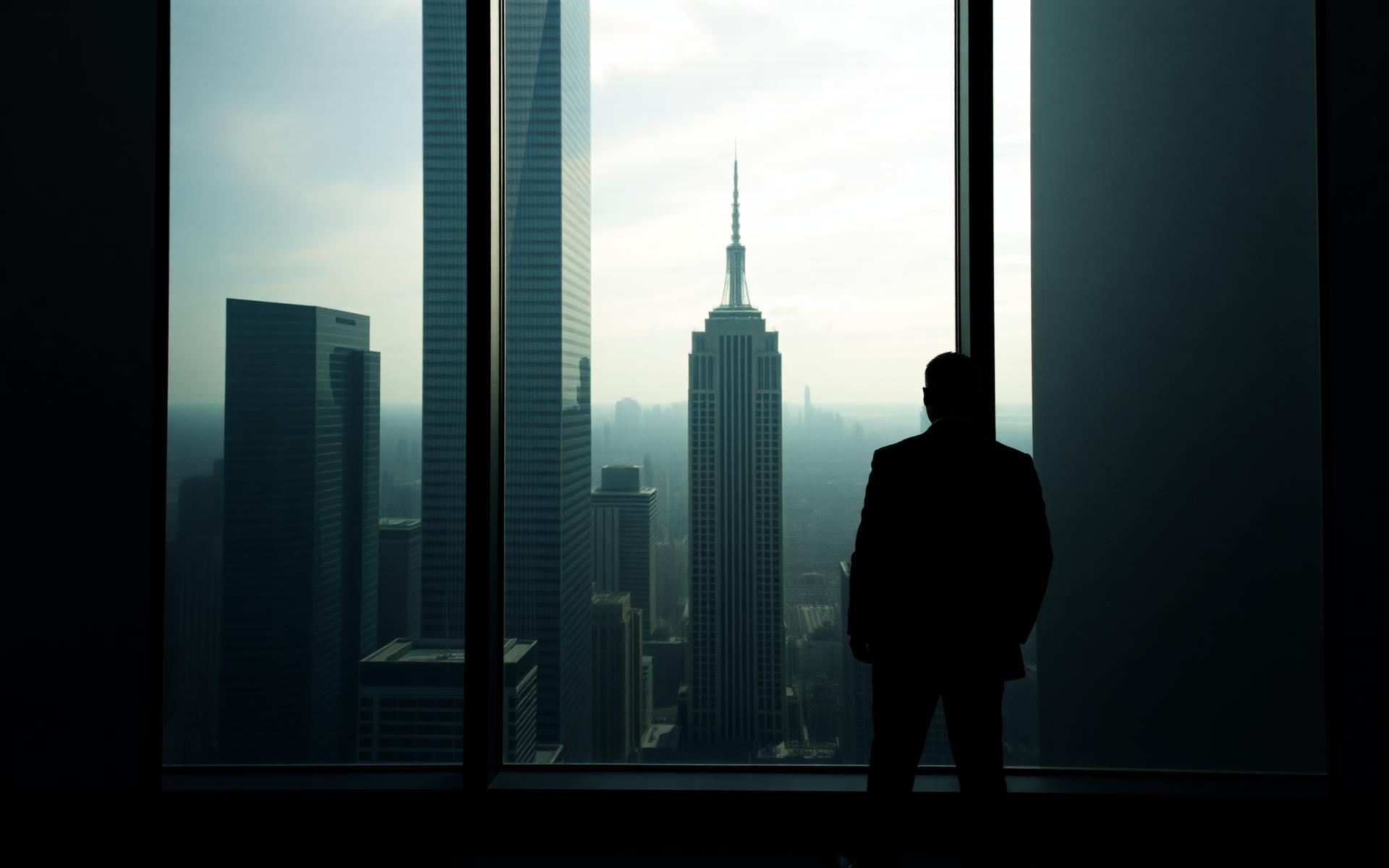 Trader at window